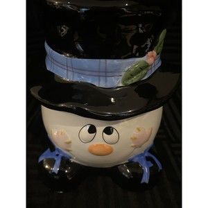 Vintage Young's snowman candy dish Christmas winter Decor 6.25" tall